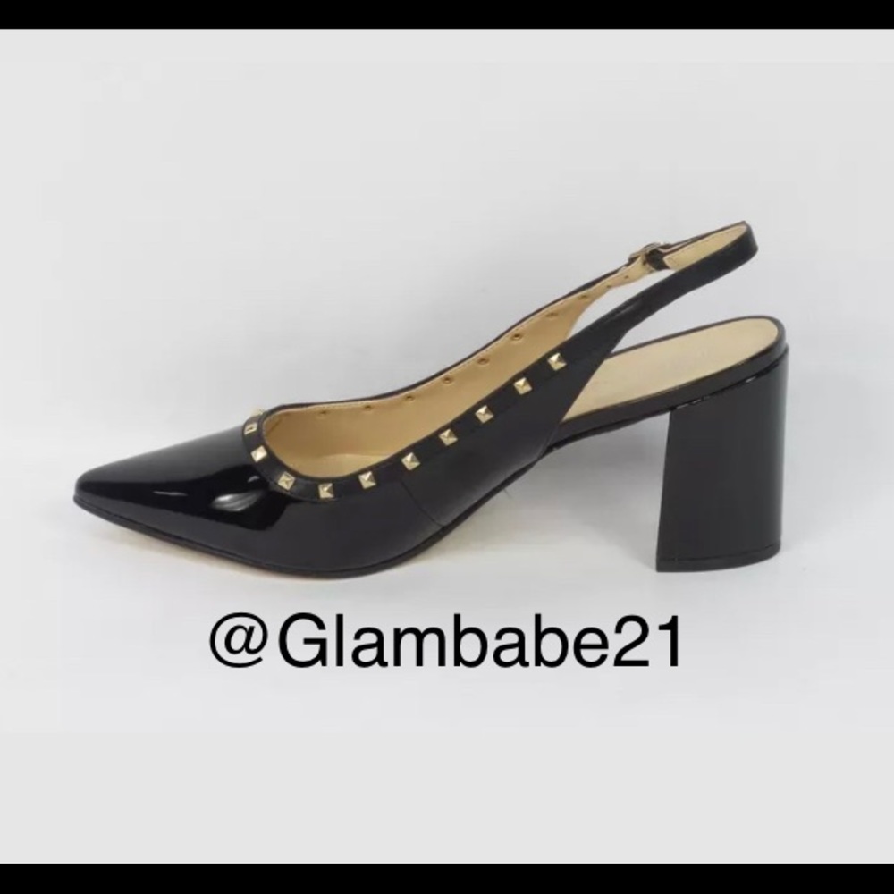 New Marc Fischer Studded Sling Back Black Heels